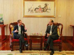 El embajador evaluó de manera positiva el desarrollo de la relación chino-mexicana. TWITTER / @RicardoAnayaC