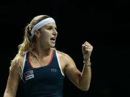 La número ocho del mundo espera a la ganadora del duelo entre Agniezka Radwanska y Angelique Kerber. EFE / W. Woon