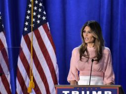 Es la primera vez que Melania Trump da un discurso desde que habló en la Convención Nacional Republicana, en julio. AFP / M. Ngan