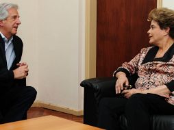 Tabaré Vázquez, presidente Uruguay (izq) y Dilma Rousseff (der). EFE / Presidencia de Uruguay