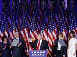 El republicano continuó con el mensaje de unidad que expresó en su discurso en sus cuarteles centrales en Nueva York. EFE / S. Thew