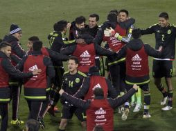 México celebra el triunfo ante Estados Unidos en Columbus. MEXSPORT / J. Martínez