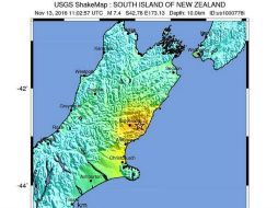 Imagen que muestra la zona afectada por el sismo. EFE / USGS