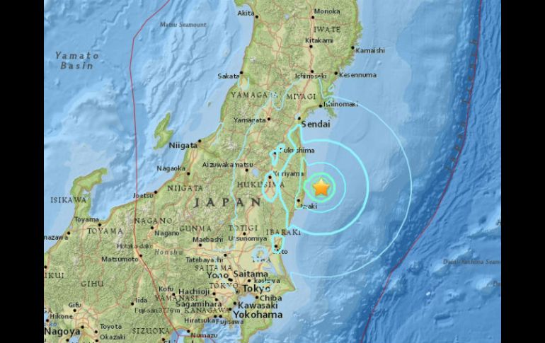 El sismo se sintió en Tokio, a 225 kilómetros al suroeste del epicentro. ESPECIAL / earthquake.usgs.gov