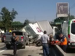 El accidente se registra a la altura del Club de Golf Santa Anita. ESPECIAL / Policía de Tlajomulco