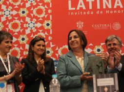 En el evento estuvieron presentes Luis Fernando Crespo, presidente de SM; Mariño González jefe de prensa de la FIL. EL INFORMADOR / M. Vargas