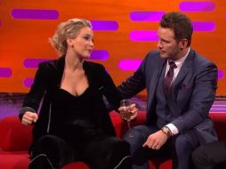 Jennifer Lawrence y Chris Pratt estuvieron en el programa 'The Graham Norton Show'. YOUTUBE /  BBC America