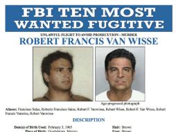 Van Wisse reemplaza en la lista de los diez prófugos más buscados al también mexicano Fidel Urbina. AP / FBI