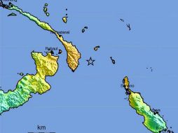 El sismo ocurrió a las 20:52 horas locales frente a las costas de Nueva Irlanda, y no se ha informado de daños o víctimas. EFE / USGS