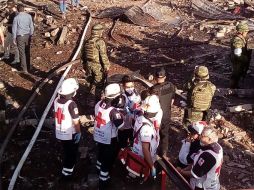 Se suscitaron seis explosiones de pirotecnia en el mercado de cohetes 'Santiaguito'. EFE / ESPECIAL