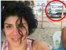 Polette Martínez Gutiérrez, directora en la Semadet, publicó una ''selfie'' en sus vacaciones, con un vehículo oficial de fondo. ESPECIAL /