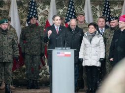 Polonia celebró el sábado una ceremonia de bienvenida para recibir a la brigada conformada por tres mil soldados de Estados Unidos. EFE / L. Muszynski
