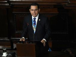 Jimmy Morales rindió cuentas el sábado ante el Congreso sobre su primer año de gestión como presidente de Guatemala. AFP / J. Ordonez
