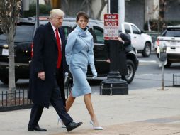 Melania y Donald Trump, a su llegada a la Iglesia Episcopal de San Juan. AP / A. Brandon