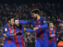 Messi (C) anotó de penal al minuto 55. AP / M. Fernández