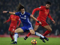 El brasileño David Luiz (30) anotó el tanto del Chelsea. AFP / P. Ellis