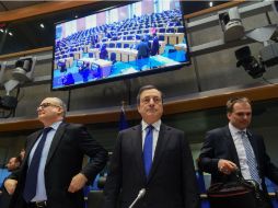 Mario Draghi en su comparecencia ante la Comisión de Asuntos Económicos de la Eurocámara. AFP / J. Thys