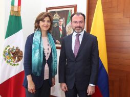 María Ángela Holguín, canciller de Colombia y Luis Videgaray, titular de la SRE. TWITTER / @CancilleriaCol