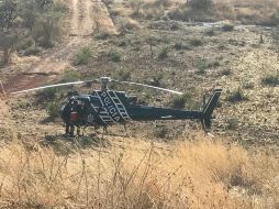 Aproximadamente a las 16:30 horas, el Halcón aterrizó en la brecha próxima a la cañada donde se encontraban las personas. ESPECIAL /