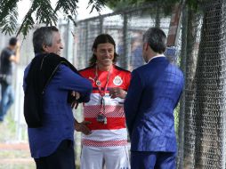 El propietario del Guadalajara (I) y Almeyda (C) han establecido una buena relación. EL INFORMADOR / ARCHIVO