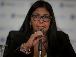 ‘Sobre Venezuela hay un proceso de agresión continua que pretende la intervención de nuestro país’, declara Delcy Rodríguez. EFE / ARCHIVO