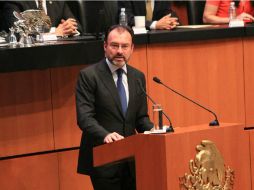 Videgaray comparece ante el Senado para la renegociación del TLCAN y la cooperación bilateral en materia de seguridad. TWITTER / @CanalCongreso