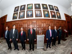 El facsimilar fue colocado en un nicho, dentro del Ex Recinto Legislativo de Palacio de Gobierno. ESPECIAL / Aristóteles Sandoval