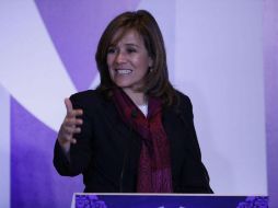 Al ser cuestionada sobre su definición como candidata, la panista indicó que para ella, Ricardo Anaya ya lo es. SUN / L. Cortés