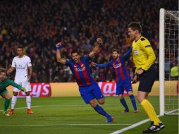 Suárez anota el primero para los catalanes al minuto tres. AFP / J. Lago