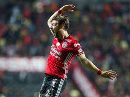 Paul Arriola celebra su gol, anotado al minuto 28 del encuentro. MEXSPORT /