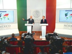 Conferencia de José Calzada (Sagarpa) y Eduardo Sánchez, vocero del Gobierno de la República. CUARTOSCURO  /