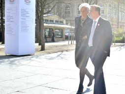 El funcionario compartió con Christine Lagarde las acciones que realiza México para enfrentar el entorno e incertidumbre económica. TWITTER / @JoseAMeadeK