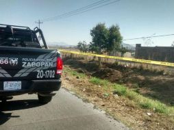 Elementos de la Policía de Zapopan encuentran el cuerpo hacia las 09:00 horas. ESPECIAL /