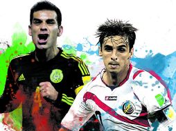 Rafael Márquez y Bryan Ruiz. Los ticos tienen más de 15 años sin anotar gol en el Azteca. EL INFORMADOR /