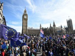 La protesta se lleva acabo unos días antes de que el gobierno británico inicie la separación del bloque europeo. EFE / F. Arrizabalaga