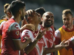 Edgar Andrade celebra su gol, anotado al minuto 80. MEXSPORT / L. Monroy