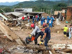 Santos hizo un resumen de la situación que viven los habitantes de Mocoa. ESPECIAL / Xinhua