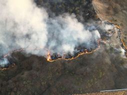 El domingo se incendió el cerro del Tepopote en Zapopan, cuya columna de humo fue visible en toda la ZMG. ESPECIAL / UEPCBJ