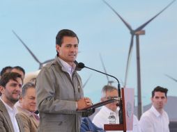 Peña Nieto estuvo en Coahuila para inaugurar el Parque ‘Eólica de Coahuila’. NTX / Presidencia
