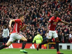 Cuando Ander Herrera aprovechó un balón suelto al inicio de la parte complementaria del partido y marcó el segundo gol. AFP / O. Scarff