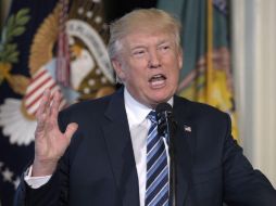 El presidente de EU enfatizó que cumplirá su promesa de construir un muro en la frontera con México. AP / S. Walsh