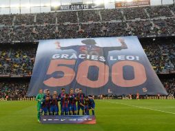El acto se completó con los espectadores coreando su nombre instantes antes de que abriera el marcador contra Osasuna (1-0). AFP / L. Gene
