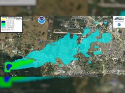 Diagrama que muestra la dispersión de contaminantes a partir del punto del incendio. FACEBOOK / Semadet