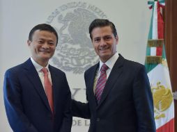 Jack Ma presidente Ejecutivo de Alibaba, se reunión con Peña Nieto. NTX /