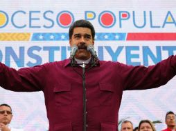 '¡Fuera Donald Trump de Venezuela!' dijo Nicolás Maduro durante un acto público en el Palacio de Miraflores. EFE / Prensa Miraflores
