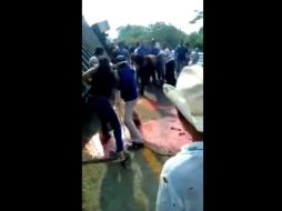 Las imágenes en el video muestran a los vecinos en el acto colectivo de rapiña. YOUTUBE / Yarmedia TV