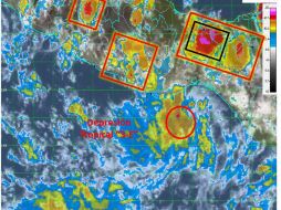 La depresión tropical 3-E avanza hacia el noroeste a siete kilómetros por hora. TWITTER / @conagua_clima