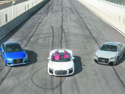 NUEVOS ROSTROS. De izquierda a derecha en la imagen, el RS3 Sedán, el R8 y el TT RS. EL INFORMADOR /
