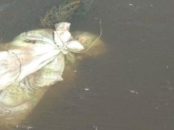 El cuerpo de una mujer estaba envuelto en una cobija y cubierto con costales. ESPECIAL /