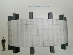 La pantalla mide casi diez metros de diámetro y tiene una altura de 3.22 metros. EL INFORMADOR / D. A. Reos